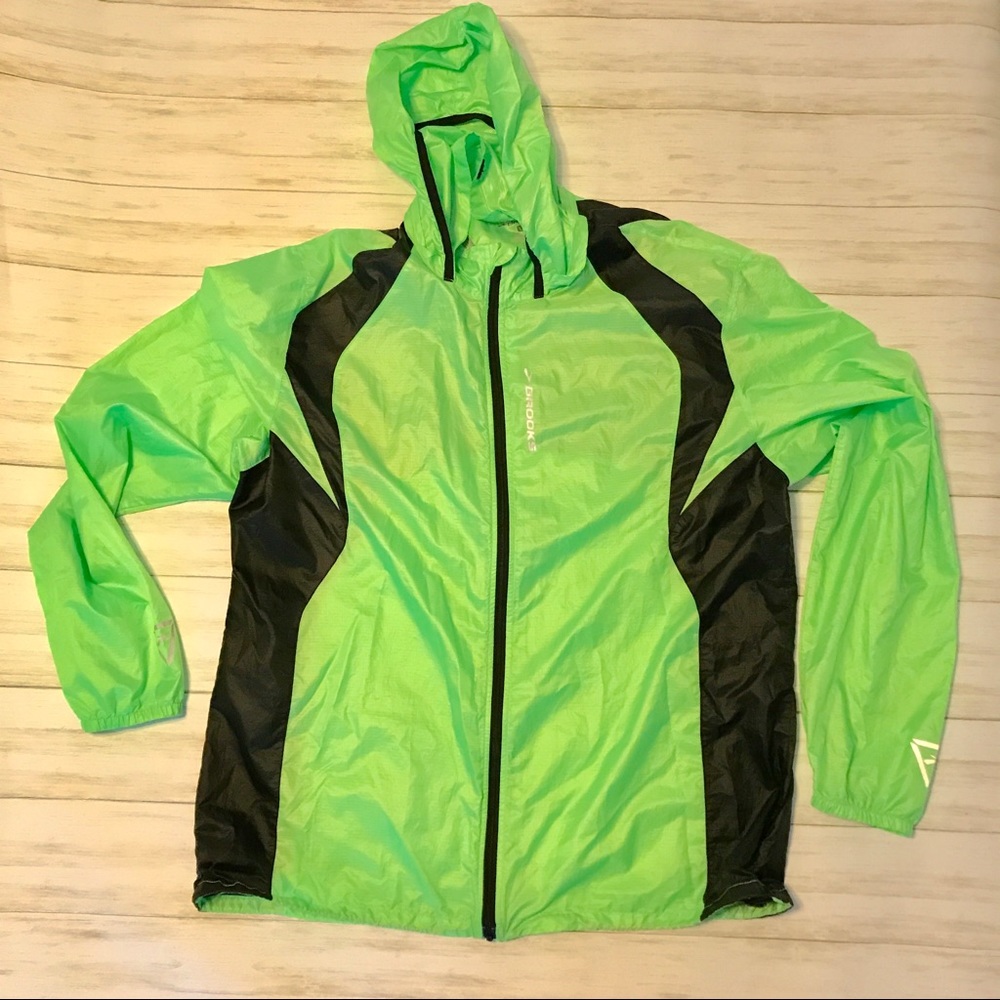 Brooks Running Jacket Bright Green Men’s Size L